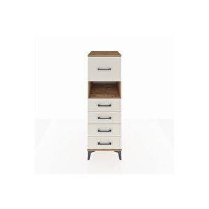 Kronos Dolap Tek Raflı 5 Çekmeceli 44x59x134 Çam-aytaşı