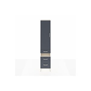 Arges Dolap 3 Raflı 3 Çekmeceli Tek Askılı 44x30x221 Aytaşı-antrasit