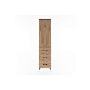 Hyperion Dolap 3 Raflı 4 Çekmeceli 2 Kapaklı 60x44x243 Antrasit-çam