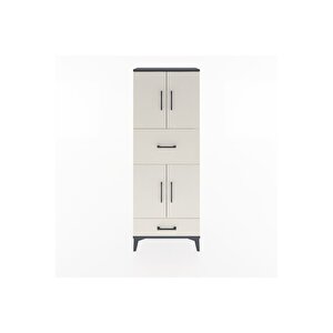 Arges Dolap 4 Raflı 2 Çekmeceli 4 Kapaklı 60x30x163 Antrasit-aytaşı