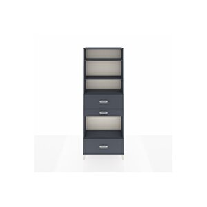 Arges Dolap 4 Raflı 3 Çekmeceli 88x30x243 Antrasit-antrasit