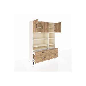 Hyperion Gardrop 10 Raflı 4 Çekmeceli 3 Kapaklı 132x44x195 Aytaşı-çam