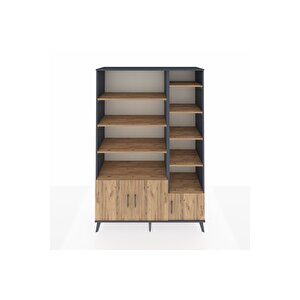 Hyperion Gardrop 10 Raflı 3 Kapaklı 132x44x195 Antrasit-çam