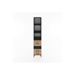 Hyperion Dolap 4 Raflı 3 Çekmeceli 44x44x221 Antrasit-çam