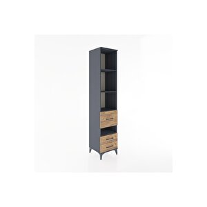 Hyperion Dolap 4 Raflı 3 Çekmeceli 44x44x221 Antrasit-çam