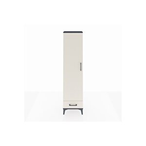 Arges Dolap 5 Raflı Tek Çekmeceli Tek Kapaklı 44x30x182 Antrasit-aytaşı