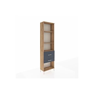 Arges Dolap 3 Raflı 2 Çekmeceli 60x30x221 Çam-antrasit