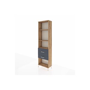 Arges Dolap 3 Raflı 2 Çekmeceli 60x30x221 Çam-antrasit