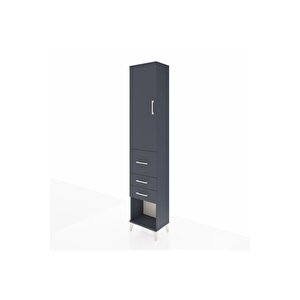 Arges Dolap 2 Raflı 3 Çekmeceli Tek Askılı 44x30x221 Antrasit-antrasit