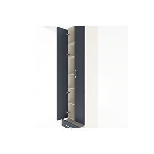 Hyperion Dolap 6 Raflı Tek Çekmeceli 2 Kapaklı 60x44x243 Aytaşı-antrasit