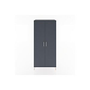 Hyperion Dolap 3 Raflı 2 Kapaklı Tek Askılı 88x44x195 Antrasit-antrasit