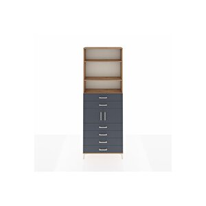 Arges Dolap 4 Raflı 6 Çekmeceli 2 Kapaklı 88x30x243 Çam-antrasit