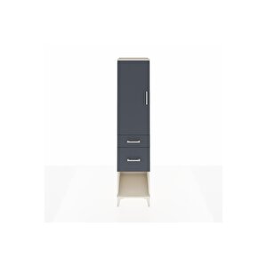 Hyperion Dolap Tek Raflı 2 Çekmeceli Tek Askılı 44x44x195 Aytaşı-antrasit