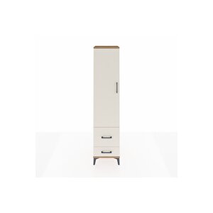 Hyperion Dolap 4 Raflı 2 Çekmeceli Tek Kapaklı 44x44x195 Çam-aytaşı