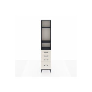 Arges Dolap 3 Raflı 4 Çekmeceli 44x30x221 Antrasit-aytaşı