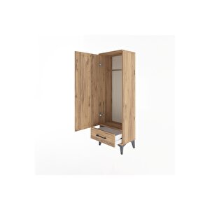 Arges Dolap Tek Raflı Tek Çekmeceli Tek Askılı 44x30x134 Çam-çam