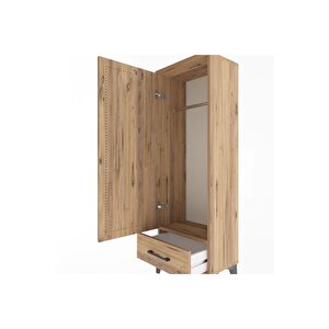 Arges Dolap Tek Raflı Tek Çekmeceli Tek Askılı 44x30x134 Çam-çam