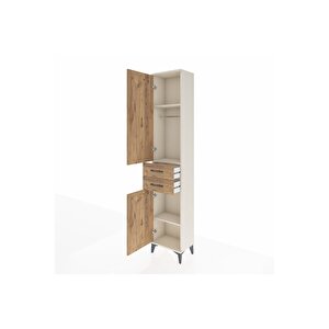 Arges Dolap 3 Raflı 2 Çekmeceli Tek Askılı 44x30x221 Aytaşı-çam