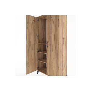 Hyperion Dolap 3 Raflı 2 Kapaklı Tek Askılı 88x44x195 Çam-çam