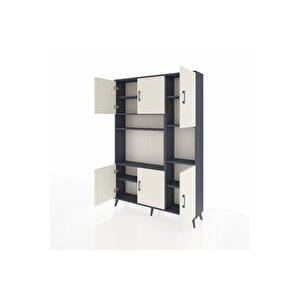 Arges Dolap 9 Raflı 6 Kapaklı 132x30x195 Antrasit-aytaşı/antrasit