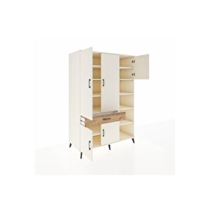 Kronos Dolap 10 Raflı Tek Çekmeceli 5 Kapaklı 132x59x195 Aytaşı-aytaşı/çam