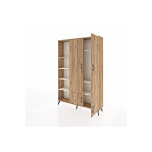 Arges Dolap 6 Raflı 4 Kapaklı Tek Askılı 132x30x195 Çam-çam/aytaşı