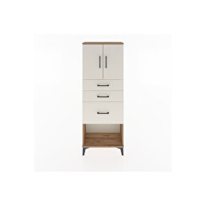 Arges Dolap 2 Raflı 3 Çekmeceli 2 Kapaklı 60x30x163 Çam-aytaşı