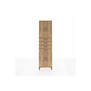 Arges Dolap 3 Raflı 4 Çekmeceli 4 Kapaklı 60x30x221 Çam-çam