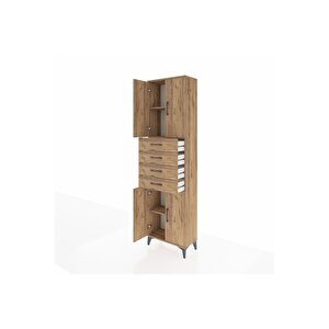 Arges Dolap 3 Raflı 4 Çekmeceli 4 Kapaklı 60x30x221 Çam-çam