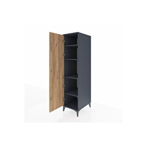 Kronos Dolap 4 Raflı Tek Kapaklı 44x59x182 Antrasit-çam