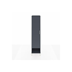 Hyperion Dolap 4 Raflı Tek Kapaklı 44x44x195 Antrasit-antrasit