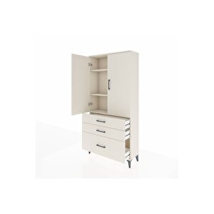 Arges Dolap 3 Raflı 3 Çekmeceli 2 Kapaklı 88x30x182 Aytaşı-aytaşı