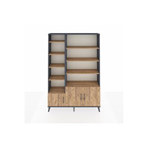 Arges Gardrop 10 Raflı 3 Kapaklı 132x30x195 Antrasit-çam