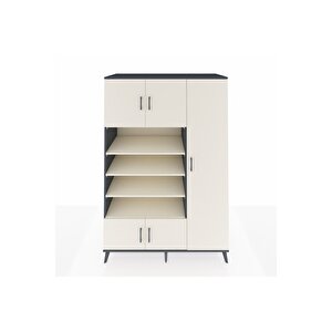 Kronos Dolap 11 Raflı 5 Kapaklı 132x59x195 Antrasit-aytaşı/aytaşı