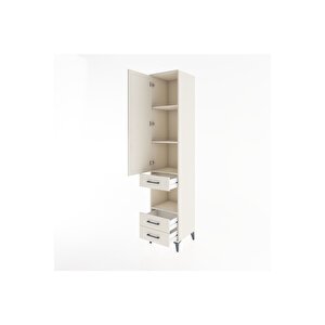 Hyperion Dolap 4 Raflı 3 Çekmeceli Tek Kapaklı 44x44x221 Aytaşı-aytaşı