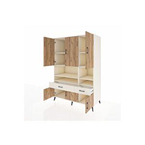 Kronos Dolap 8 Raflı 2 Çekmeceli 6 Kapaklı 132x59x195 Aytaşı-çam/aytaşı