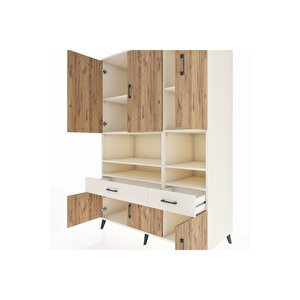 Kronos Dolap 8 Raflı 2 Çekmeceli 6 Kapaklı 132x59x195 Aytaşı-çam/aytaşı