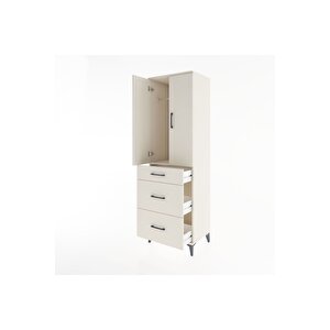 Hyperion Dolap Tek Raflı 3 Çekmeceli Tek Askılı 60x44x195 Aytaşı-aytaşı