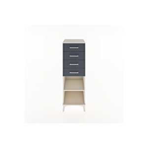 Hyperion Dolap Tek Raflı 4 Çekmeceli 44x44x134 Aytaşı-antrasit
