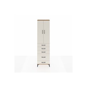 Arges Dolap 3 Raflı 5 Çekmeceli 2 Kapaklı 60x30x221 Çam-aytaşı