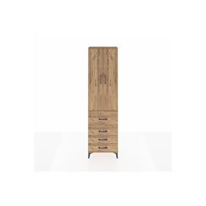 Arges Dolap 3 Raflı 4 Çekmeceli 2 Kapaklı 60x30x221 Çam-çam