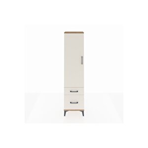 Arges Dolap 2 Raflı 2 Çekmeceli Tek Kapaklı 44x30x182 Çam-aytaşı
