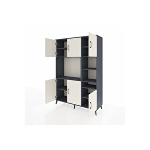 Hyperion Dolap 10 Raflı 6 Kapaklı 132x44x195 Antrasit-aytaşı/antrasit