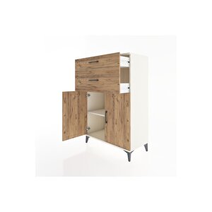 Hyperion Dolap Tek Raflı 2 Çekmeceli 2 Kapaklı 88x44x134 Aytaşı-çam