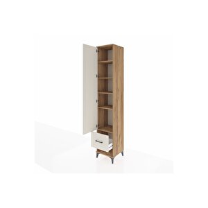 Hyperion Dolap 5 Raflı Tek Çekmeceli Tek Kapaklı 44x44x243 Çam-aytaşı