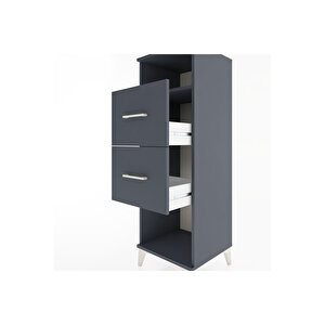 Hyperion Dolap Tek Raflı 2 Çekmeceli 44x44x134 Antrasit-antrasit