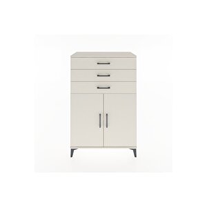 Hyperion Dolap Tek Raflı 3 Çekmeceli 2 Kapaklı 88x44x134 Aytaşı-aytaşı