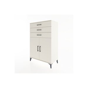 Hyperion Dolap Tek Raflı 3 Çekmeceli 2 Kapaklı 88x44x134 Aytaşı-aytaşı