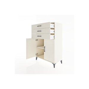 Hyperion Dolap Tek Raflı 3 Çekmeceli 2 Kapaklı 88x44x134 Aytaşı-aytaşı