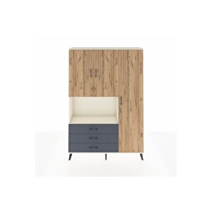 Arges Dolap 7 Raflı 3 Çekmeceli 3 Kapaklı 132x30x195 Aytaşı-çam/antrasit